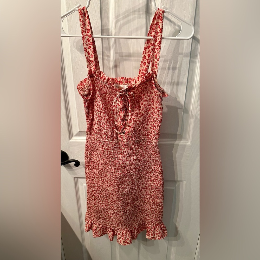 Bailey Blue Red Floral Mini Dress Sundress  Small